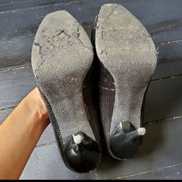 Steve Madden Black Sequin Heels KARRO - Picture 6 of 8